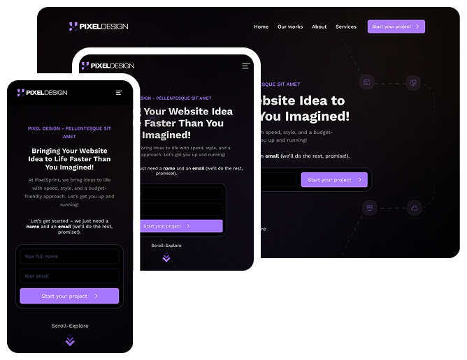 Sleek website mockup on a laptop screen