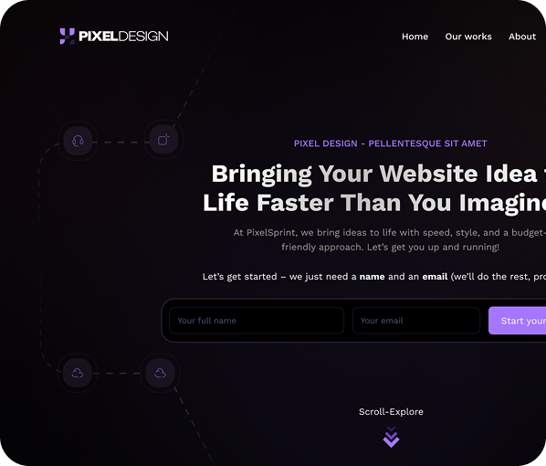 Before/after comparison of a dated vs. modern website